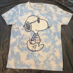 Peanuts Snoopy Tie-Dye Tee in Blue and White - Kids